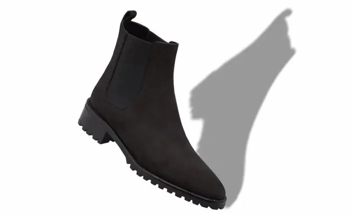 Women Black Suede Chelsea Boots Manolo Blahnik Boots