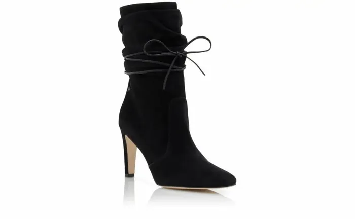 Women Black Suede Slouchy Ankle Boots Manolo Blahnik Boots