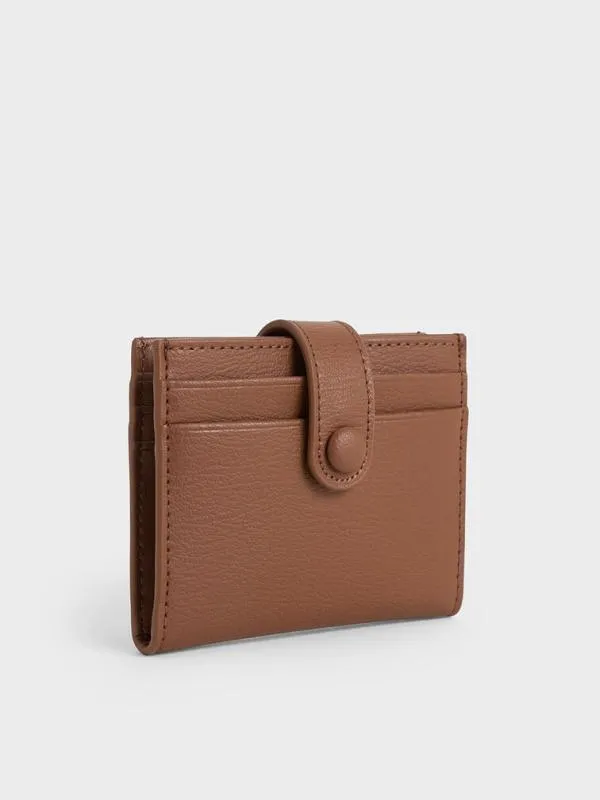 Women Bliss Snap Button Card Holder 8211 Chocolate CHARLES and KEITH Card Holders