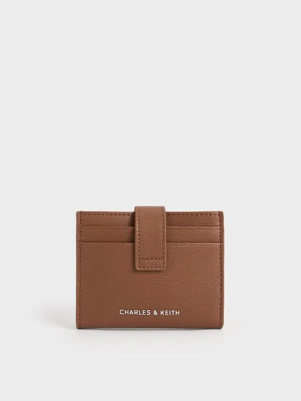 Women Bliss Snap Button Card Holder 8211 Chocolate CHARLES and KEITH Card Holders
