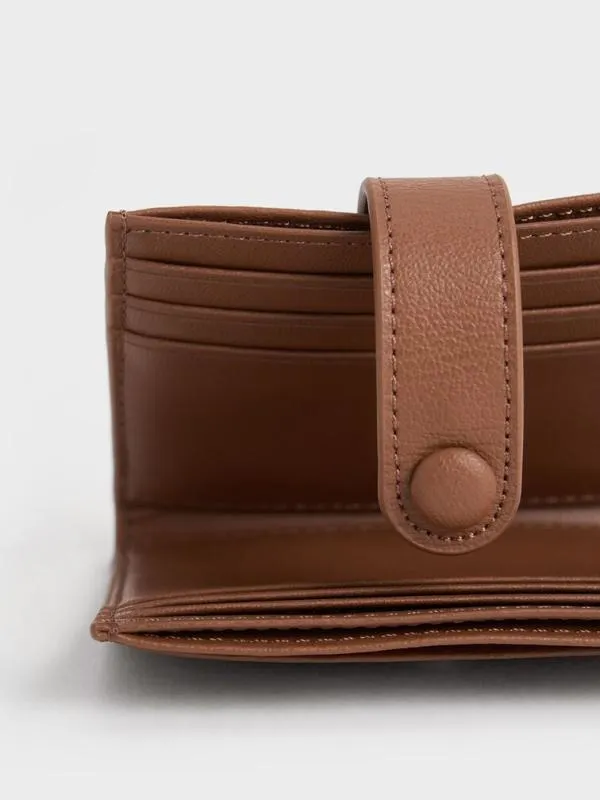 Women Bliss Snap Button Card Holder 8211 Chocolate CHARLES and KEITH Card Holders