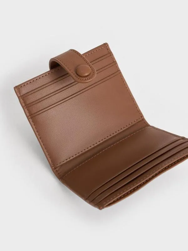 Women Bliss Snap Button Card Holder 8211 Chocolate CHARLES and KEITH Card Holders