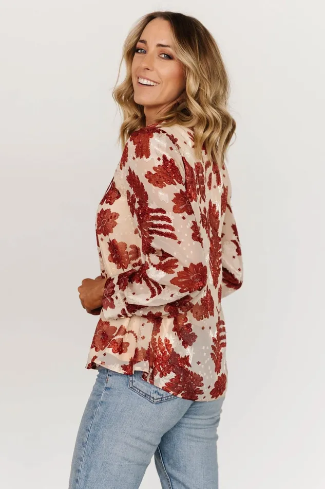 Women Blouses Shirts Baltic Born Charlotte Tie Blouse Cream Rust Women Blouses Shirts Baltic Born Charlotte Tie Blouse Cream Rust