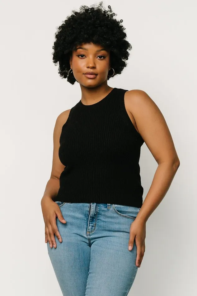 Women Blouses Shirts Baltic Born Cruz Knit Tank Top Black