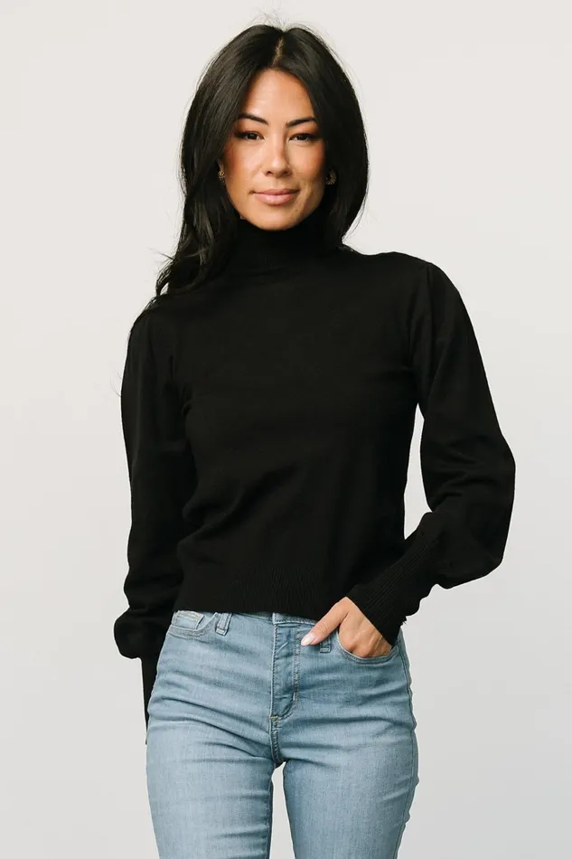 Women Blouses Shirts Baltic Born Danica Turtleneck Knit Top Black