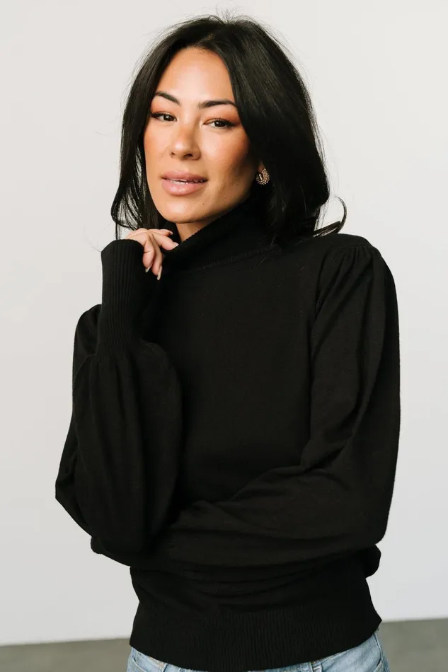 Women Blouses Shirts Baltic Born Danica Turtleneck Knit Top Black Women Blouses Shirts Baltic Born Danica Turtleneck Knit Top Black
