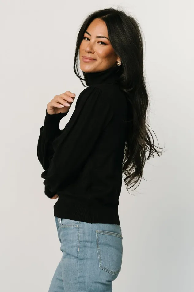 Women Blouses Shirts Baltic Born Danica Turtleneck Knit Top Black Women Blouses Shirts Baltic Born Danica Turtleneck Knit Top Black