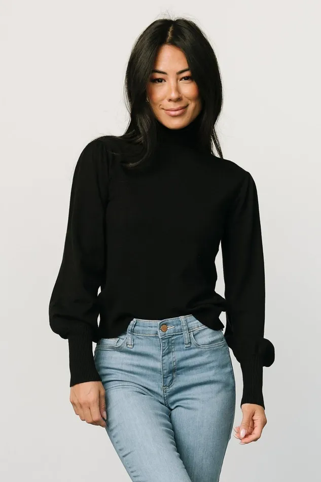 Women Blouses Shirts Baltic Born Danica Turtleneck Knit Top Black Women Blouses Shirts Baltic Born Danica Turtleneck Knit Top Black