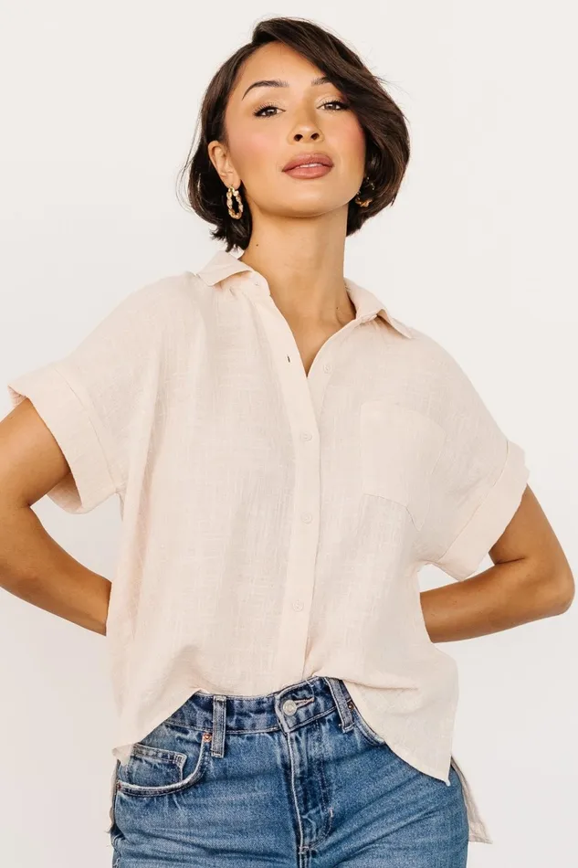 Women Blouses Shirts Baltic Born Hammond Short Sleeve Top Natural Women Blouses Shirts Baltic Born Hammond Short Sleeve Top Natural