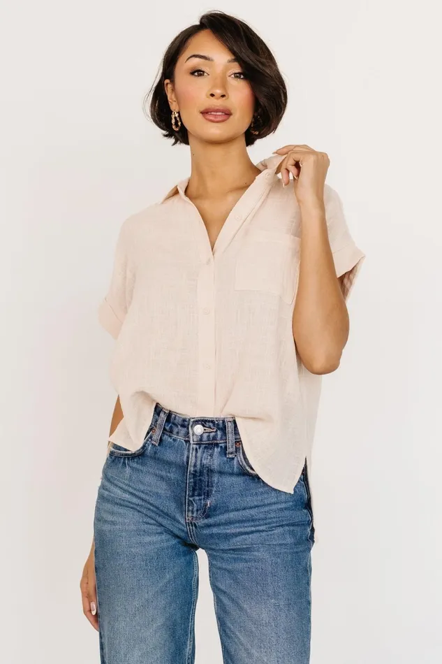 Women Blouses Shirts Baltic Born Hammond Short Sleeve Top Natural Women Blouses Shirts Baltic Born Hammond Short Sleeve Top Natural
