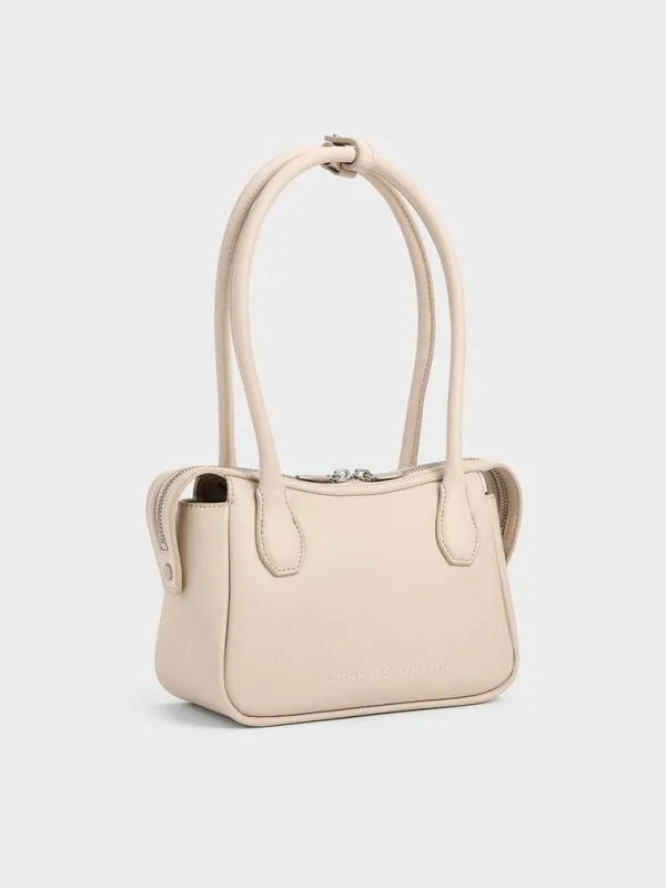 Women Bosie Elongated Top Handle Bag 8211 Oat CHARLES and KEITH Tote Bags