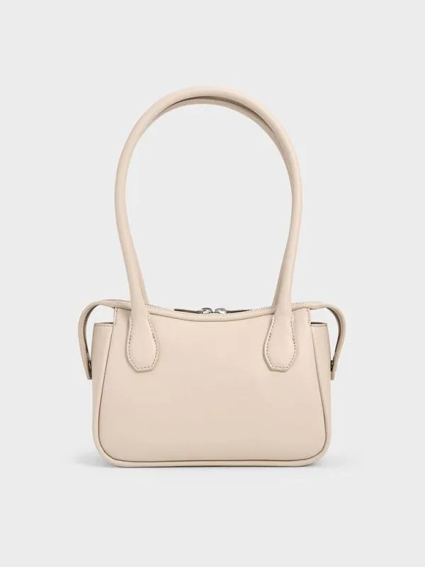 Women Bosie Elongated Top Handle Bag 8211 Oat CHARLES and KEITH Tote Bags