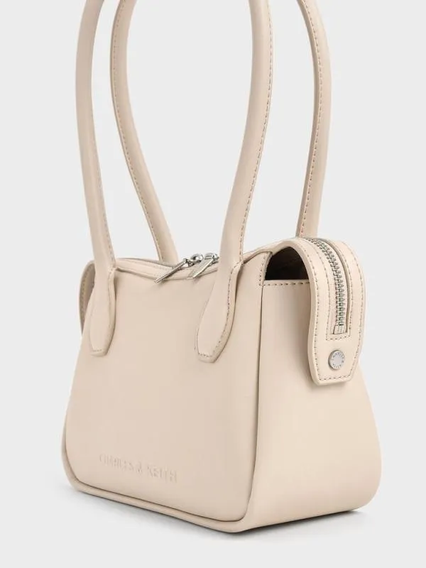 Women Bosie Elongated Top Handle Bag 8211 Oat CHARLES and KEITH Tote Bags
