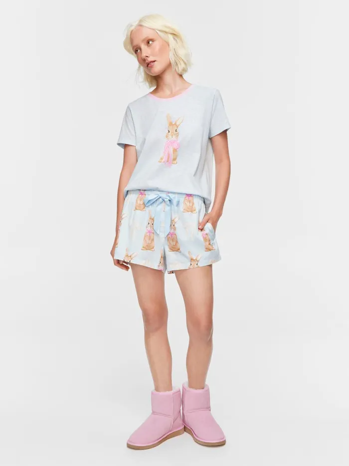 Women Bow Bunny Mini Tuxedo Short Multi Peter Alexander Shorts