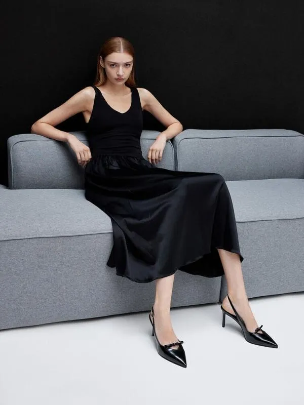 Women Bow Slingback Pumps 8211 Black Box CHARLES and KEITH Heels