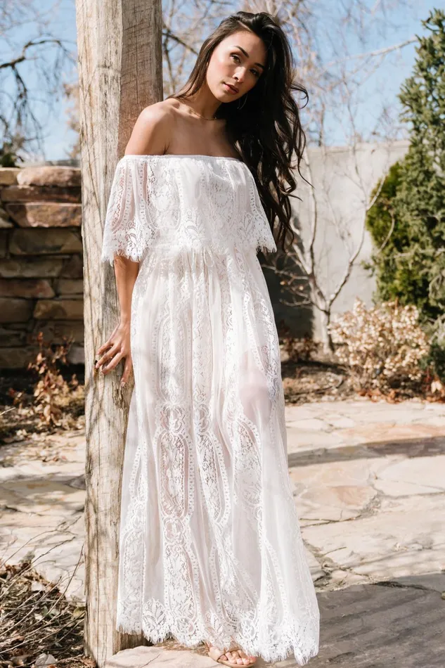 Women Bridal Baltic Born Caroline Lace Maxi Dress Off White Women Bridal Baltic Born Caroline Lace Maxi Dress Off White