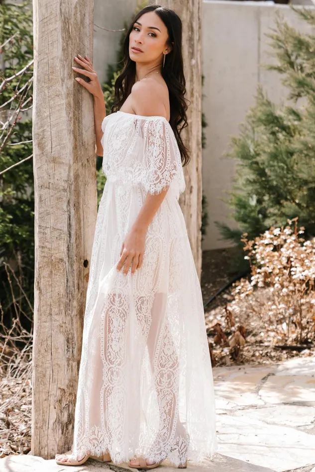 Women Bridal Baltic Born Caroline Lace Maxi Dress Off White Women Bridal Baltic Born Caroline Lace Maxi Dress Off White