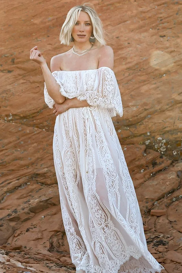 Women Bridal Baltic Born Caroline Lace Maxi Dress Off White Women Bridal Baltic Born Caroline Lace Maxi Dress Off White