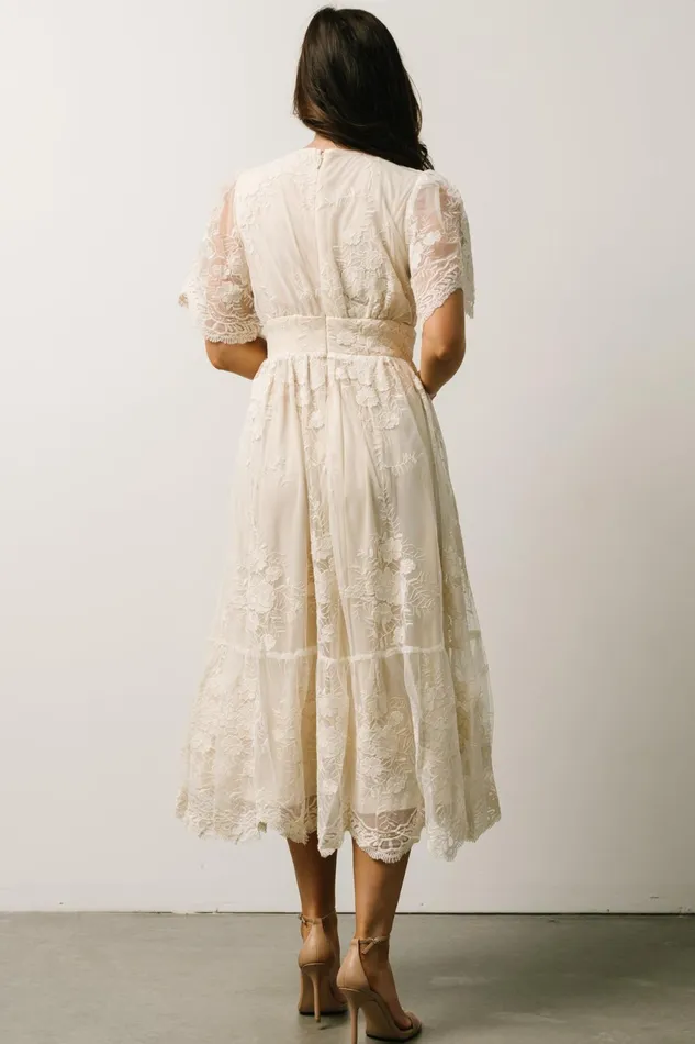 Women Bridal Baltic Born Clarisa Lace Midi Dress Vintage Cream Women Bridal Baltic Born Clarisa Lace Midi Dress Vintage Cream