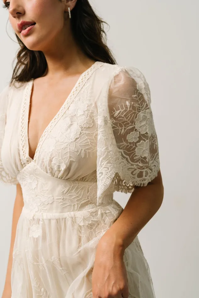 Women Bridal Baltic Born Clarisa Lace Midi Dress Vintage Cream Women Bridal Baltic Born Clarisa Lace Midi Dress Vintage Cream