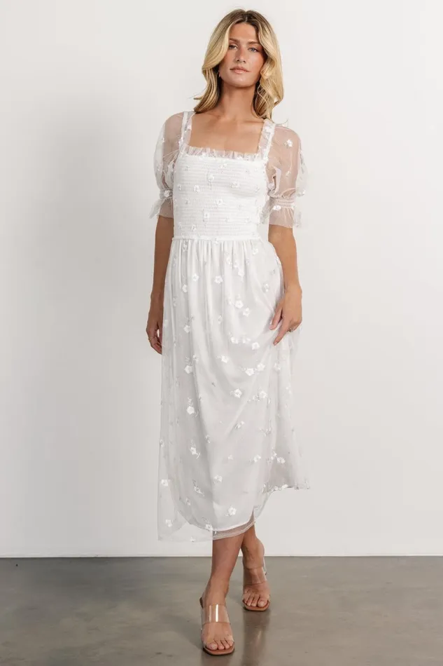 Women Bridal Baltic Born Emilia Embroidered Dress Off White