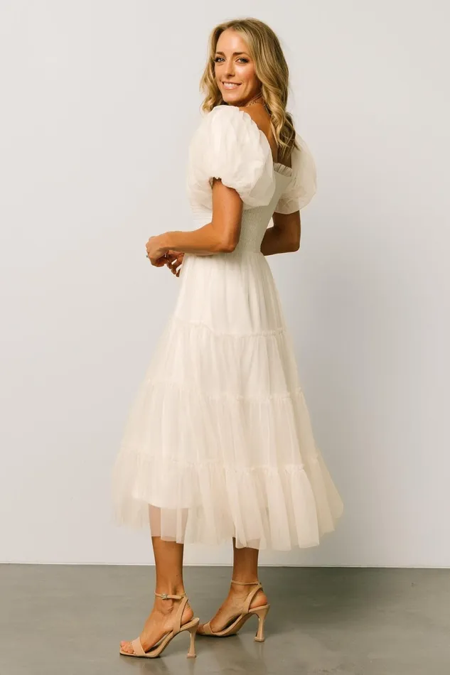 Women Bridal Baltic Born Liv Tulle Midi Dress Cream Women Bridal Baltic Born Liv Tulle Midi Dress Cream