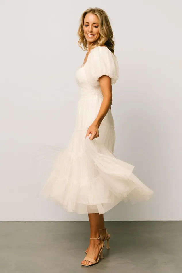 Women Bridal Baltic Born Liv Tulle Midi Dress Cream Women Bridal Baltic Born Liv Tulle Midi Dress Cream