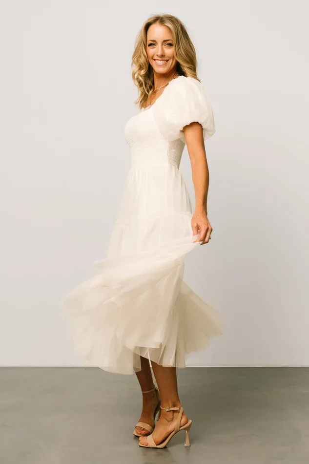 Women Bridal Baltic Born Liv Tulle Midi Dress Cream Women Bridal Baltic Born Liv Tulle Midi Dress Cream