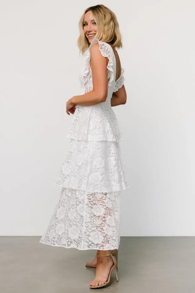 Women Bridal Baltic Born Margot Lace Tiered Maxi Dress Off White Women Bridal Baltic Born Margot Lace Tiered Maxi Dress Off White