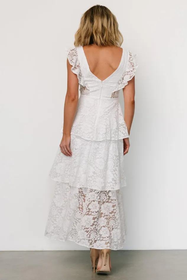 Women Bridal Baltic Born Margot Lace Tiered Maxi Dress Off White Women Bridal Baltic Born Margot Lace Tiered Maxi Dress Off White