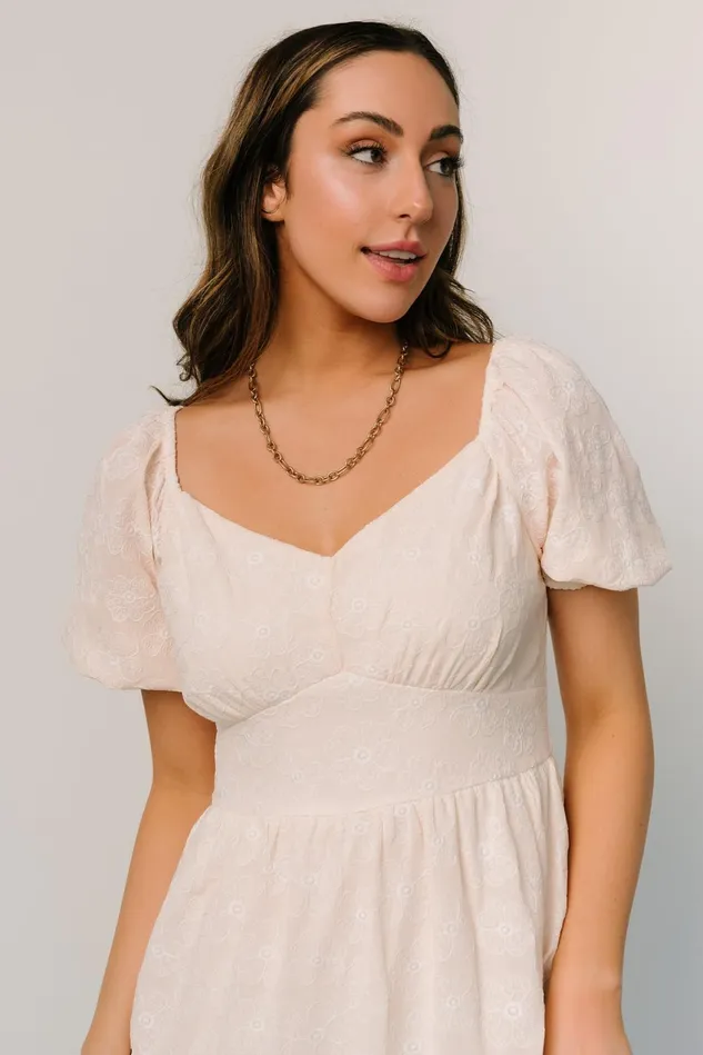 Women Bridal Baltic Born Mildred Embroidered Midi Dress Vintage Cream