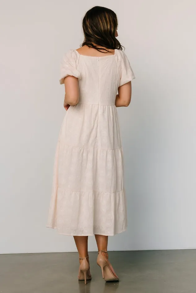 Women Bridal Baltic Born Mildred Embroidered Midi Dress Vintage Cream
