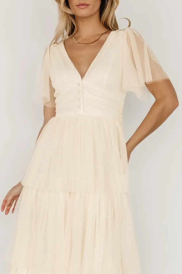 Women Bridal Baltic Born Starlet Tiered Maxi Dress Cream Women Bridal Baltic Born Starlet Tiered Maxi Dress Cream