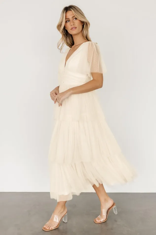 Women Bridal Baltic Born Starlet Tiered Maxi Dress Cream Women Bridal Baltic Born Starlet Tiered Maxi Dress Cream