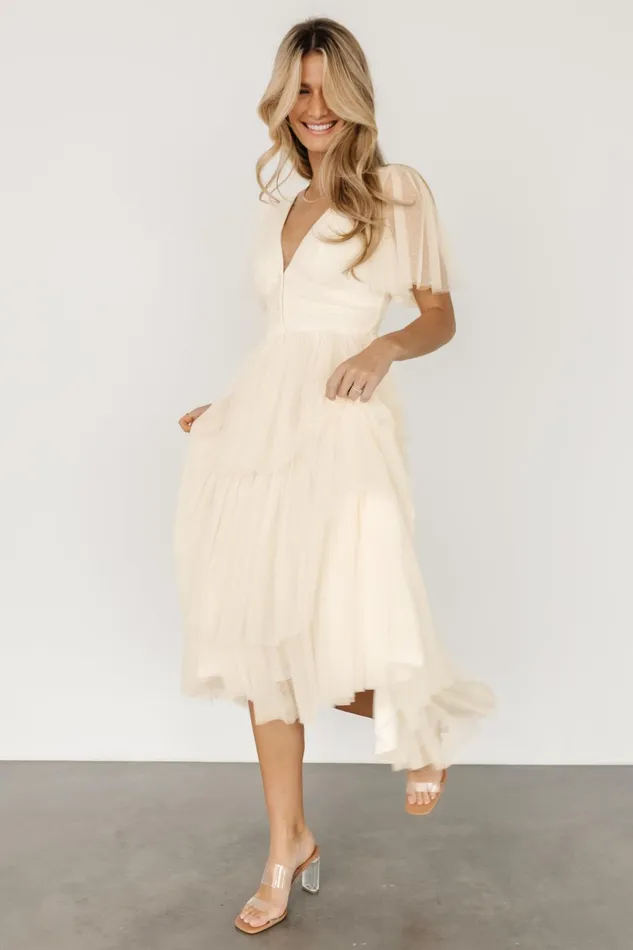 Women Bridal Baltic Born Starlet Tiered Maxi Dress Cream Women Bridal Baltic Born Starlet Tiered Maxi Dress Cream