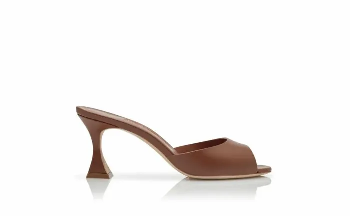 Women Brown Calf Leather Mules Manolo Blahnik Mules