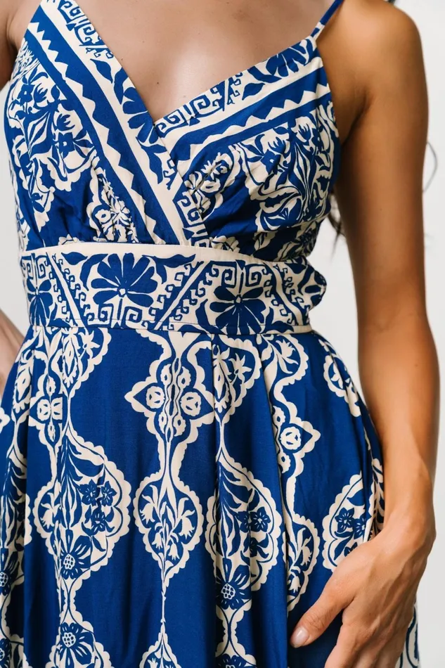 Women Bump Friendly Baltic Born Delia Midi Dress Blue Print Women Bump Friendly Baltic Born Delia Midi Dress Blue Print