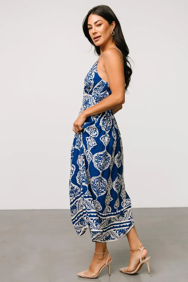 Women Bump Friendly Baltic Born Delia Midi Dress Blue Print Women Bump Friendly Baltic Born Delia Midi Dress Blue Print