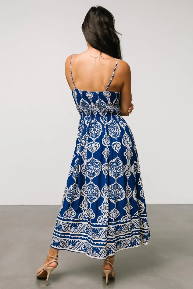 Women Bump Friendly Baltic Born Delia Midi Dress Blue Print Women Bump Friendly Baltic Born Delia Midi Dress Blue Print