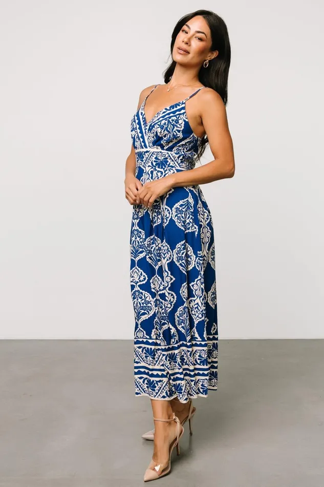 Women Bump Friendly Baltic Born Delia Midi Dress Blue Print Women Bump Friendly Baltic Born Delia Midi Dress Blue Print