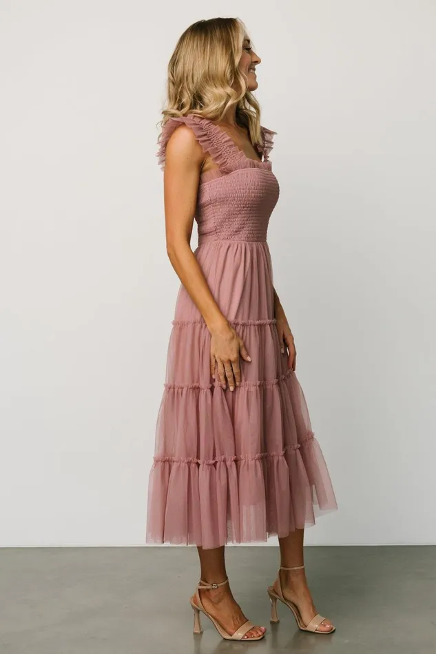 Women Bump Friendly Baltic Born Emma Smocked Tulle Dress Dusty Rose Women Bump Friendly Baltic Born Emma Smocked Tulle Dress Dusty Rose