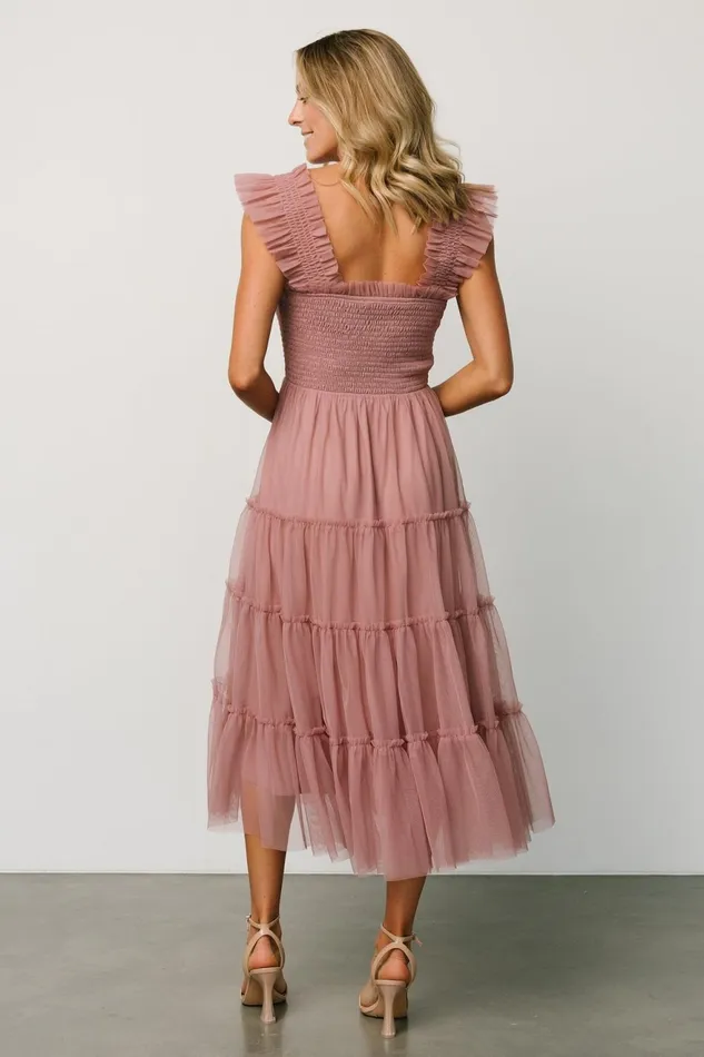 Women Bump Friendly Baltic Born Emma Smocked Tulle Dress Dusty Rose Women Bump Friendly Baltic Born Emma Smocked Tulle Dress Dusty Rose
