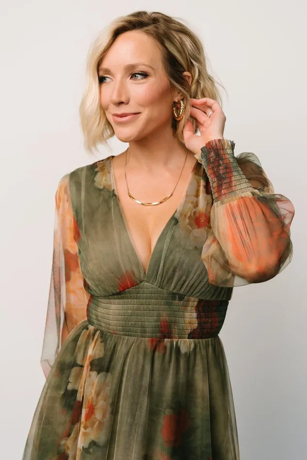 Women Bump Friendly Baltic Born Layla Tulle Maxi Dress Olive Rust