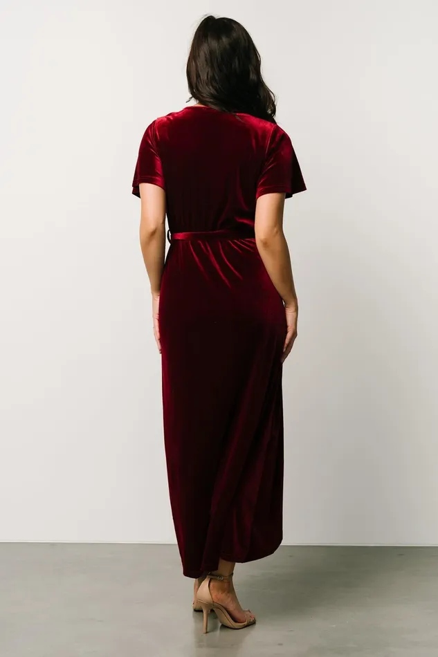 Women Bump Friendly Baltic Born Nadine Velvet Midi Dress Merlot Women Bump Friendly Baltic Born Nadine Velvet Midi Dress Merlot