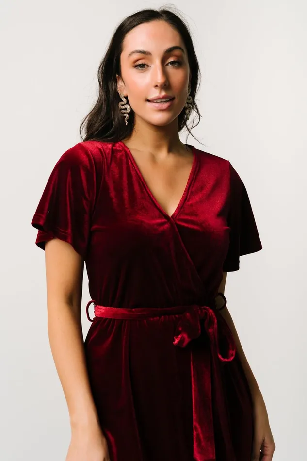 Women Bump Friendly Baltic Born Nadine Velvet Midi Dress Merlot Women Bump Friendly Baltic Born Nadine Velvet Midi Dress Merlot
