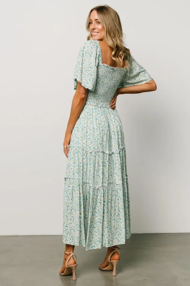 Women Bump Friendly Baltic Born Regina Smocked Maxi Dress Green Floral Women Bump Friendly Baltic Born Regina Smocked Maxi Dress Green Floral
