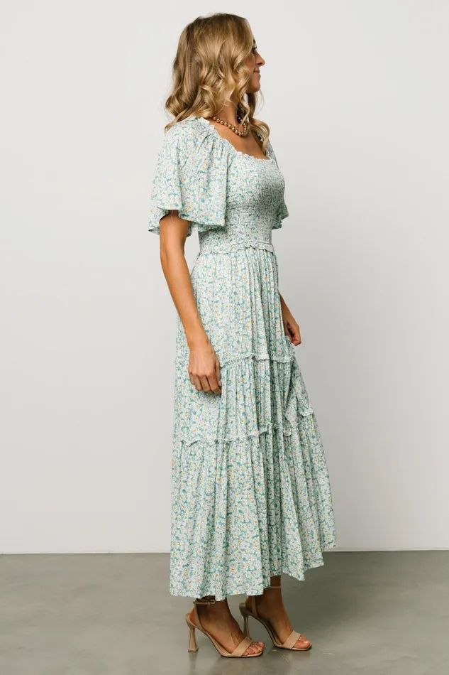 Women Bump Friendly Baltic Born Regina Smocked Maxi Dress Green Floral Women Bump Friendly Baltic Born Regina Smocked Maxi Dress Green Floral