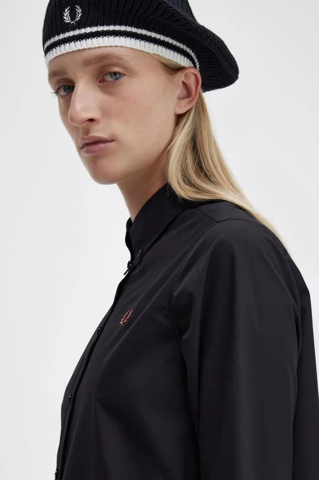 Women ButtonThrough Shirt Dress Black Fred Perry Dresses