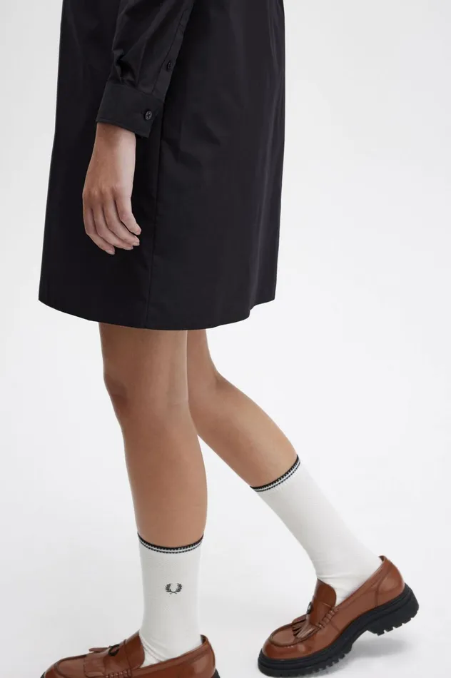 Women ButtonThrough Shirt Dress Black Fred Perry Dresses