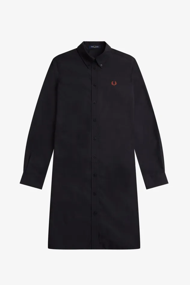 Women ButtonThrough Shirt Dress Black Fred Perry Dresses